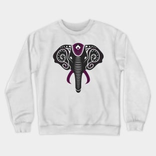 Geometric Mandala Elephant Purple Henna Design Crewneck Sweatshirt